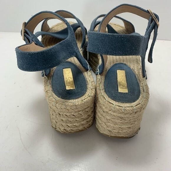 TOPSHOP Wolf Espadrille Platform Sandal Blue Suede size 9.5 - Picture 4 of 11